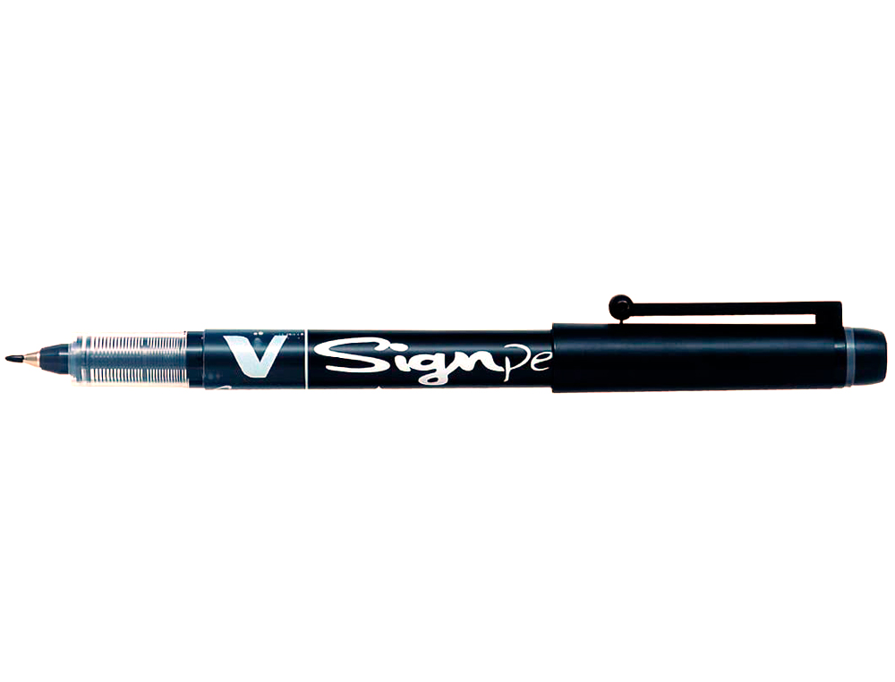 STYLO-FEUTRE PILOT V SIGN PEN CRITURE MOYENNE 0.6MM POINTE FIBRE POLYESTER ENCRE INTENSE LIQUIDE NIVEAU VISIBLE NOIR