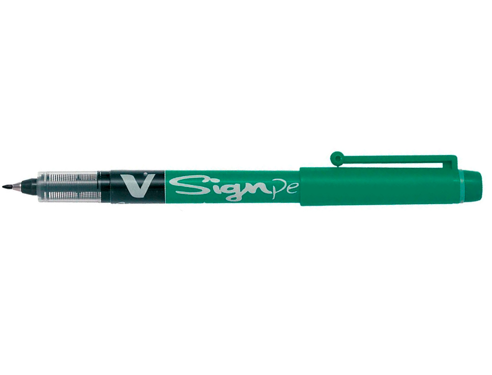 STYLO-FEUTRE PILOT V SIGN PEN CRITURE MOYENNE 0.6MM POINTE FIBRE POLYESTER ENCRE INTENSE LIQUIDE NIVEAU VISIBLE VERT