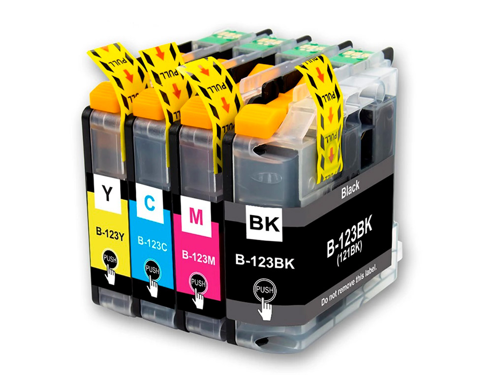PACK DE 4 CARTOUCHE HYPERBUROS COMPATIBLES BROTHER LC-123