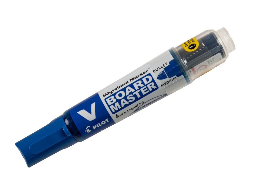 MARQUEUR PILOT V BOARD MASTER RECHARGEABLE POINTE OGIVE TRAC 2MM ENCRE LIQUIDE BASE ALCOOL COULEUR VIVE BLEU