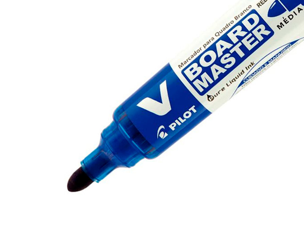 MARQUEUR PILOT V BOARD MASTER RECHARGEABLE POINTE OGIVE TRAC 2MM ENCRE LIQUIDE BASE ALCOOL COULEUR VIVE BLEU