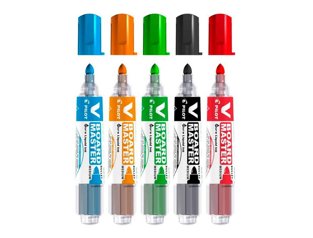 MARQUEUR PILOT V BOARD MASTER RECHARGEABLE POINTE OGIVE TRAC 2MM ENCRE LIQUIDE BASE ALCOOL COULEUR VIVE BLEU