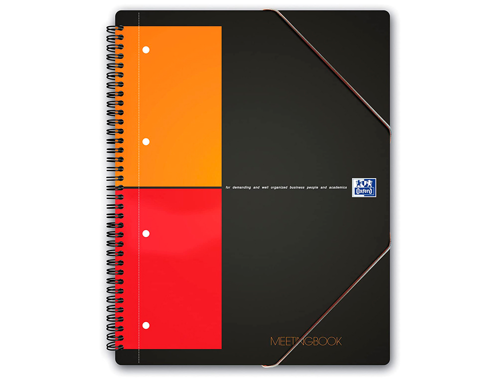 CAHIER-CHEMISE OXFORD MEETING BOOK OPTIK PAPER COUVERTURE PP A4+ 21X32CM 160 PAGES LIGN FERMETURE LASTIQUE