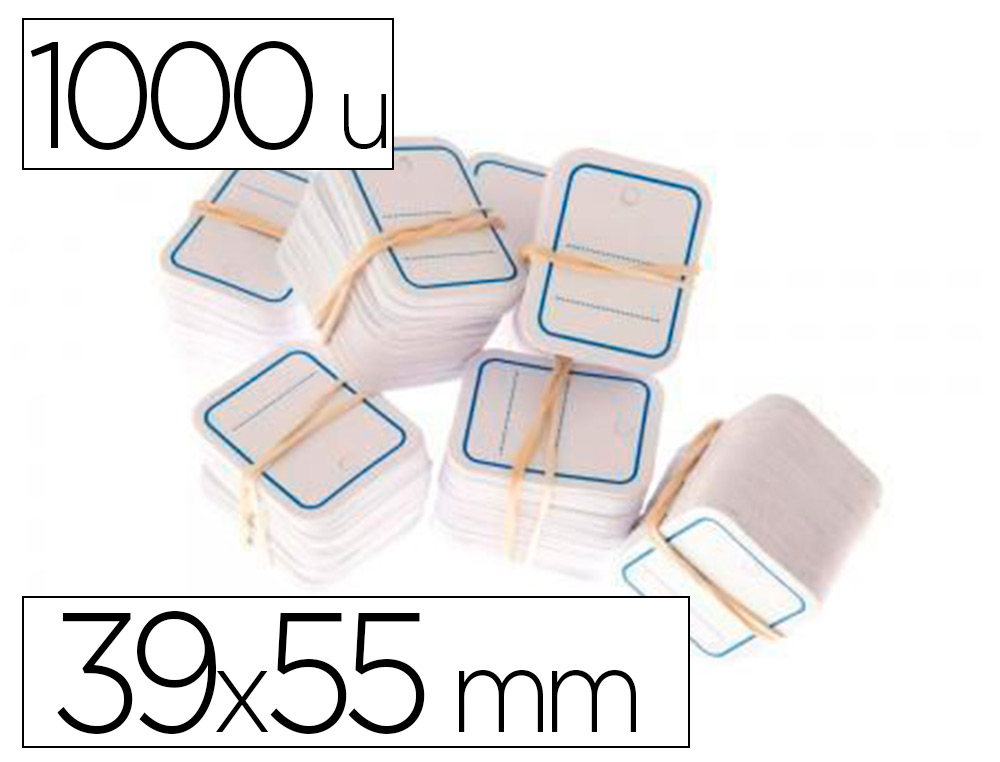 TIQUETTES APLI-AGIPA TEXTILES PERFORES 224G       CADRES ET LIGNES BLEUS        39X55MM BOTE DE 1000U