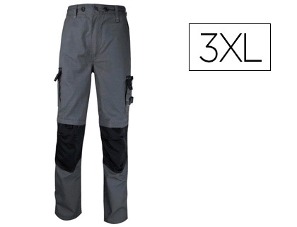 PANTALON TRAVAIL DELTAPLUS MACH SPIRIT COTON POLYESTER 270G/M2 8 POCHES COLORIS GRIS/NOIR TAILLE 3XL