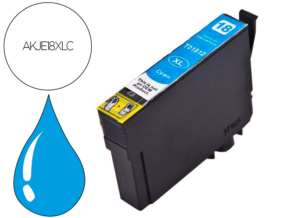 CARTOUCHE HYPERBURO JET ENCRE COMPATIBLE EPSON T1812 CY