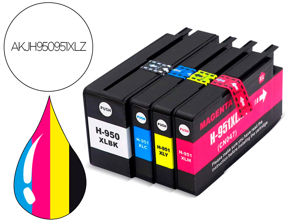 PACK  JET ENCRE HYPERBURO COMPATIBLE HP 950XL/951XL
