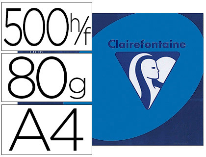 PAPIER COULEUR CLAIREFONTAINE TROPHE MULTIFONCTION A4 80G/M2 COULEURS INTENSES BLEU TURQUOISE PAQUET 500 FEUILLES