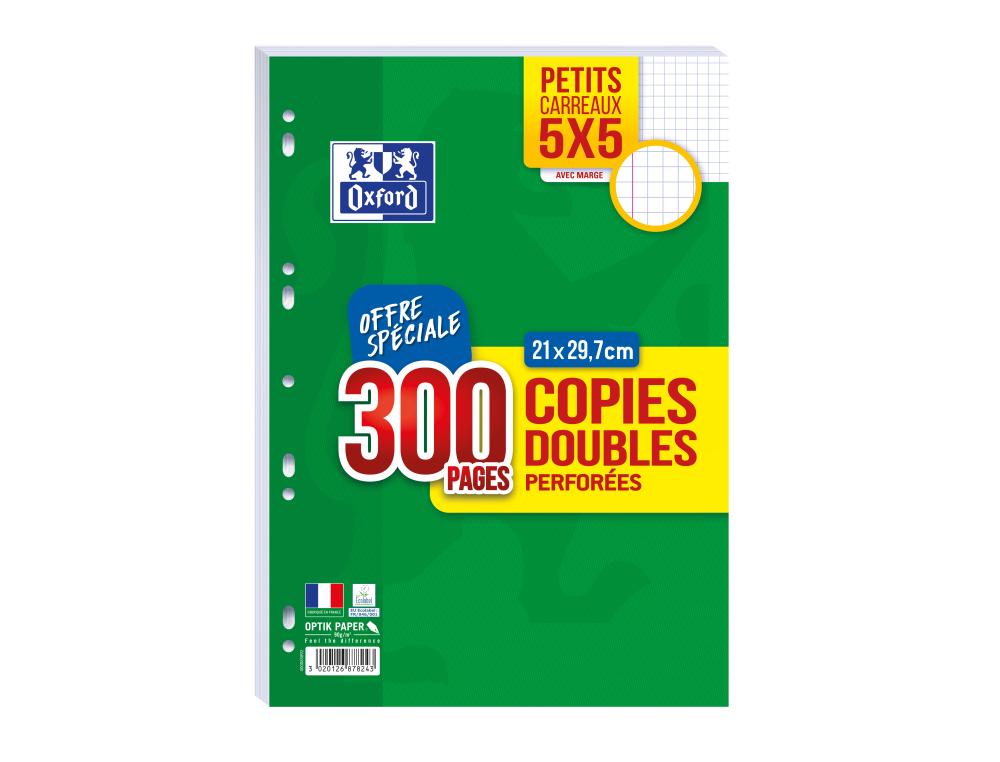 CD OXFORD 90G PERF.5X5 300P COPIES DOUBLES - OXFORD - 90G PERFOREES 5X5 - 300P