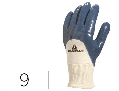GANT NITRILE LGER DELTAPLUS SUPPORT JERSEY COTON DOS AR POIGNET TRICOT LASTIQUE COLORIS JAUNE TAILLE 9 PAIRE