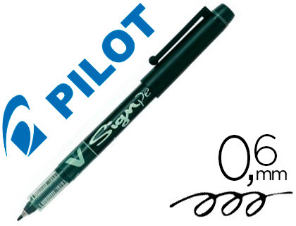 STYLO-FEUTRE PILOT V SIGN PEN CRITURE MOYENNE 0.6MM POINTE FIBRE POLYESTER ENCRE INTENSE LIQUIDE NIVEAU VISIBLE NOIR