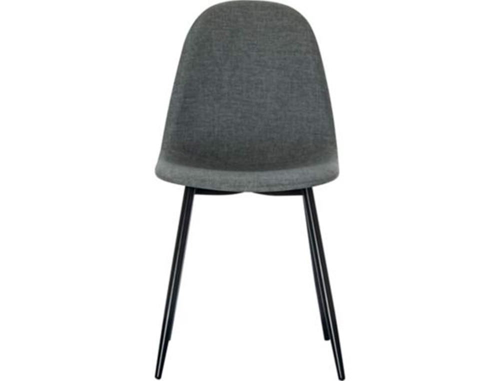 CHAISE MUST DOSSIER ET ASSISE EN TISSU PIEDS EN      ACIER LAQUE NOIR              450X570X540MM COLORIS GRIS