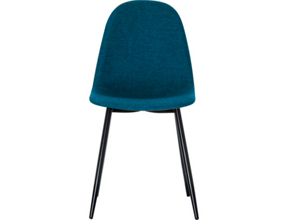 CHAISE MUST DOSSIER ET ASSISE EN TISSU PIEDS EN      ACIER LAQUE NOIR              450X570X540MM COLORIS BLEU