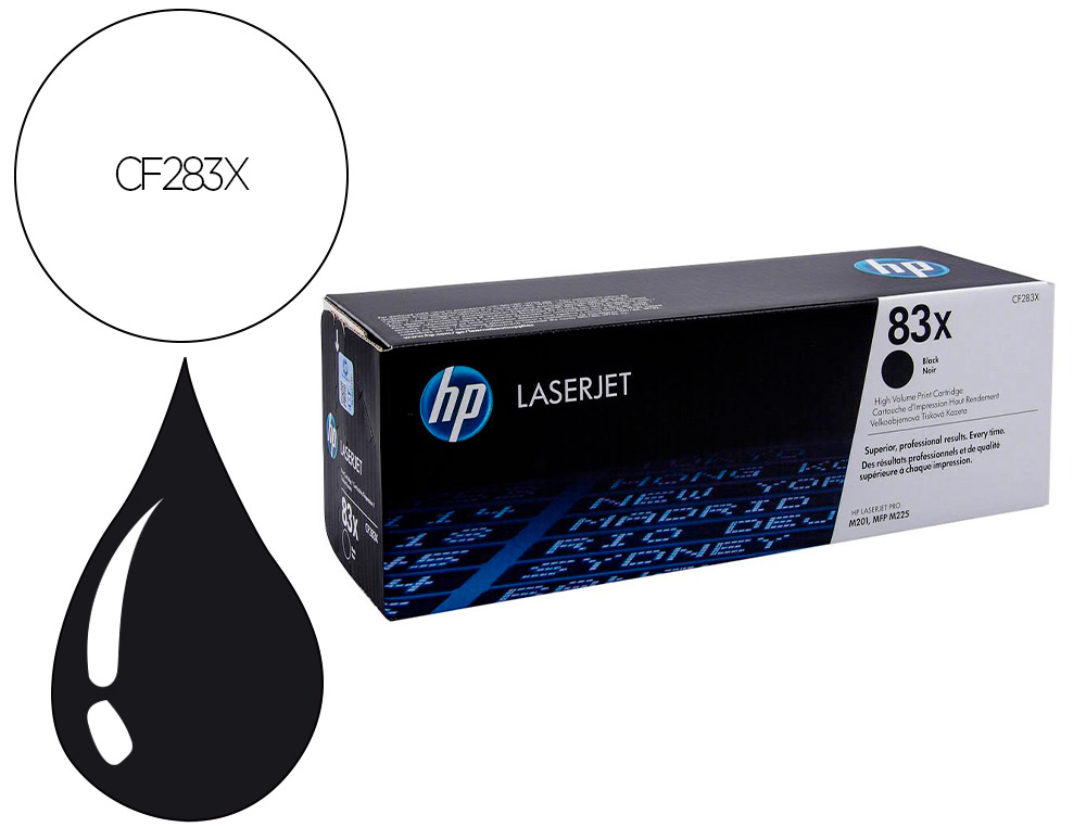 CARTOUCHE LASER HP CF283X COULEUR NOIR  2200 PAG