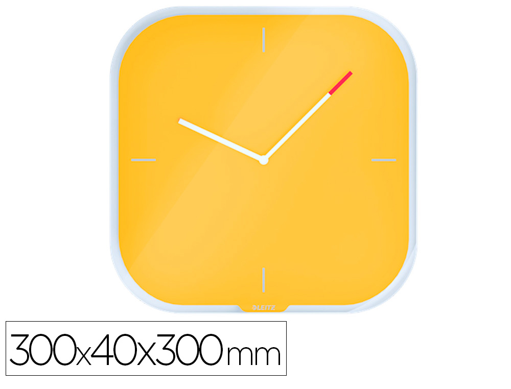 PENDULE LEITZ COSY HORLOGE MURAL ANALOGIQUE COLORIS      JAUNE