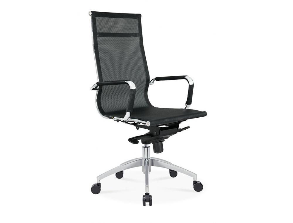 FAUTEUIL DE BUREAU MT INTERNATIONAL HAUT DOSSIER EN RESILLE 4 POSITIONS           ACCOUDOIRS FIXES COLORIS NOIR