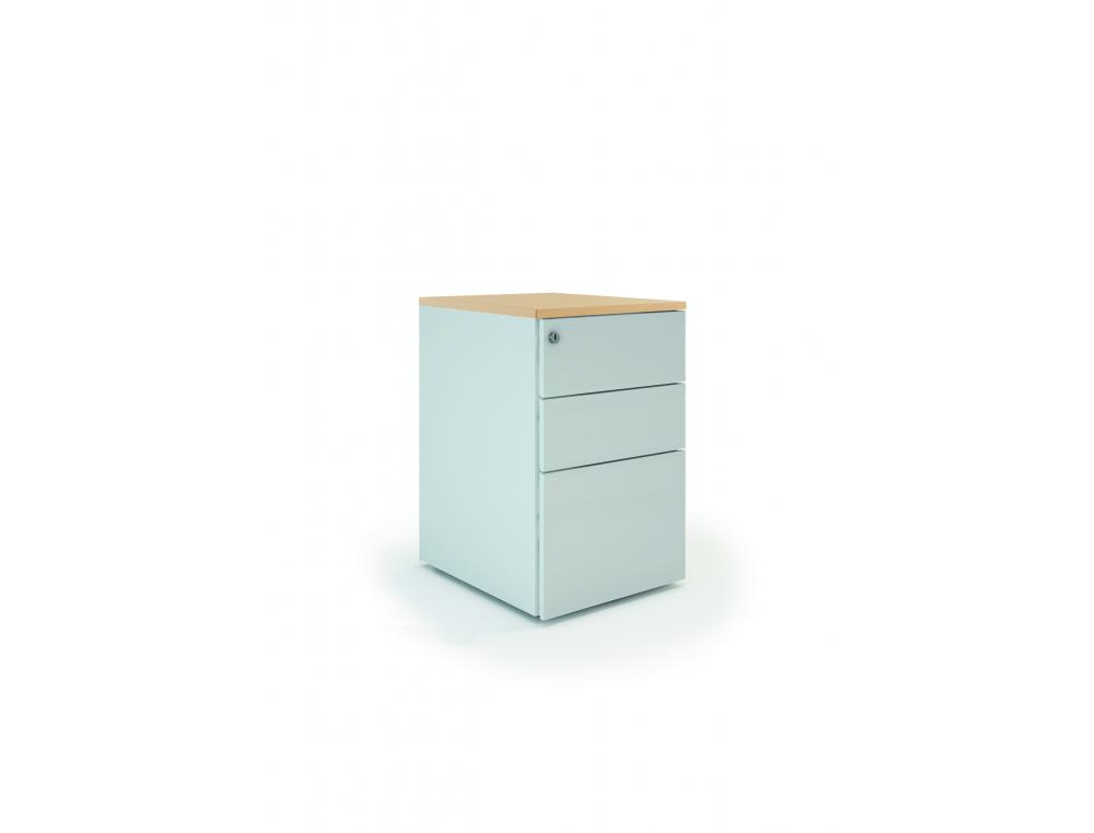 BRE.CAISS.HB P60 BLANC TOPCHENCAISSON HAUTEUR DE BUREAU IDOL CHNE CLAIR P 60 CM